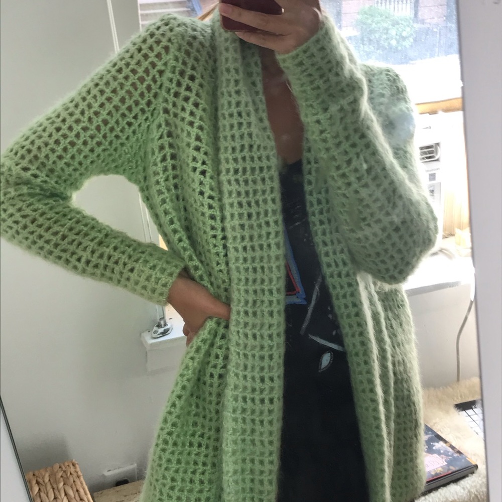 “Sex In The City” Green Hand Knit Cardigan